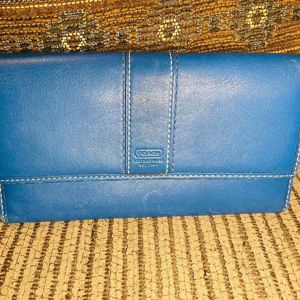 Coach Blue Trifold Wallet